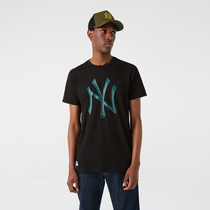 New York Yankees Camo Logo Miesten T-paita Mustat - New Era Vaatteet Tukkukauppa FI-937104